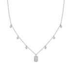 0.20CT 14K W/G DIAMOND BEZEL BAGUETTE NECKLACE