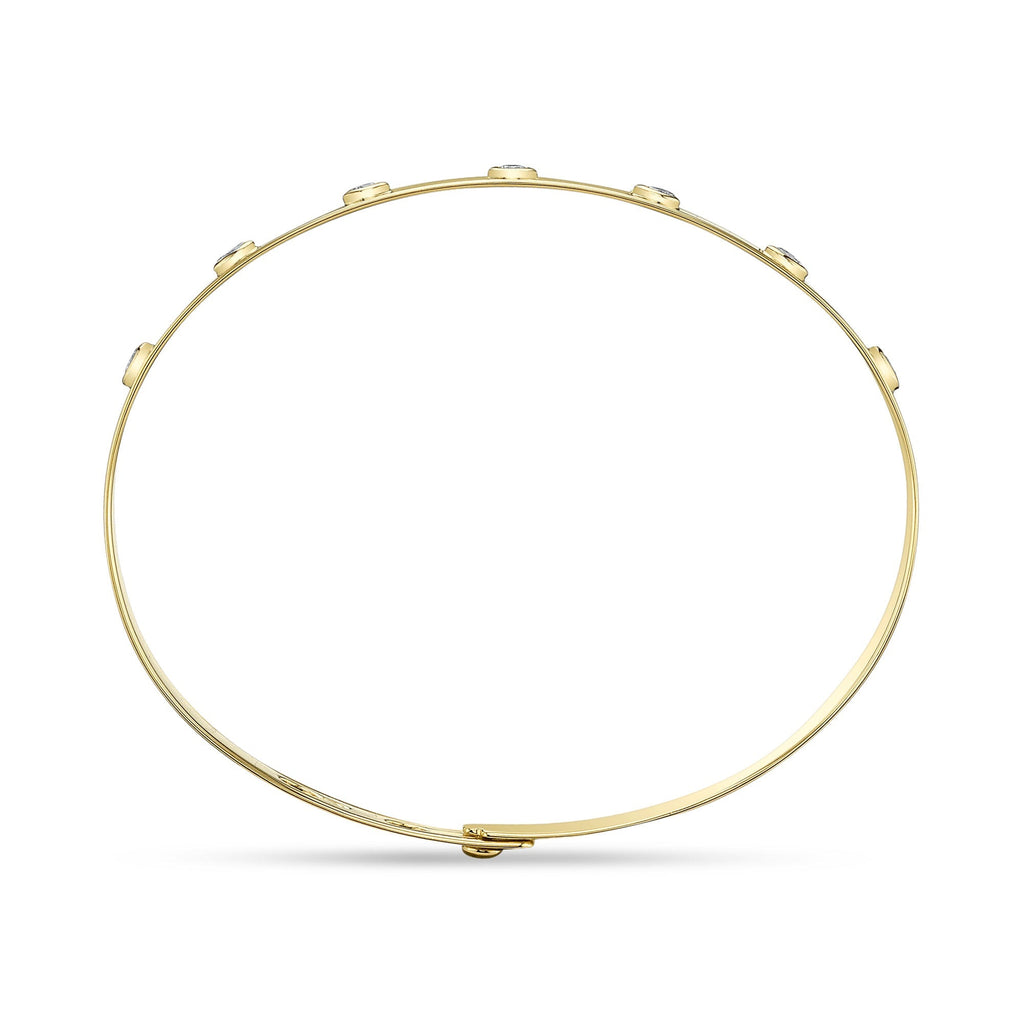 0.32CT 14K Y/G DIAMOND BEZEL LATCH LOCK BANGLE