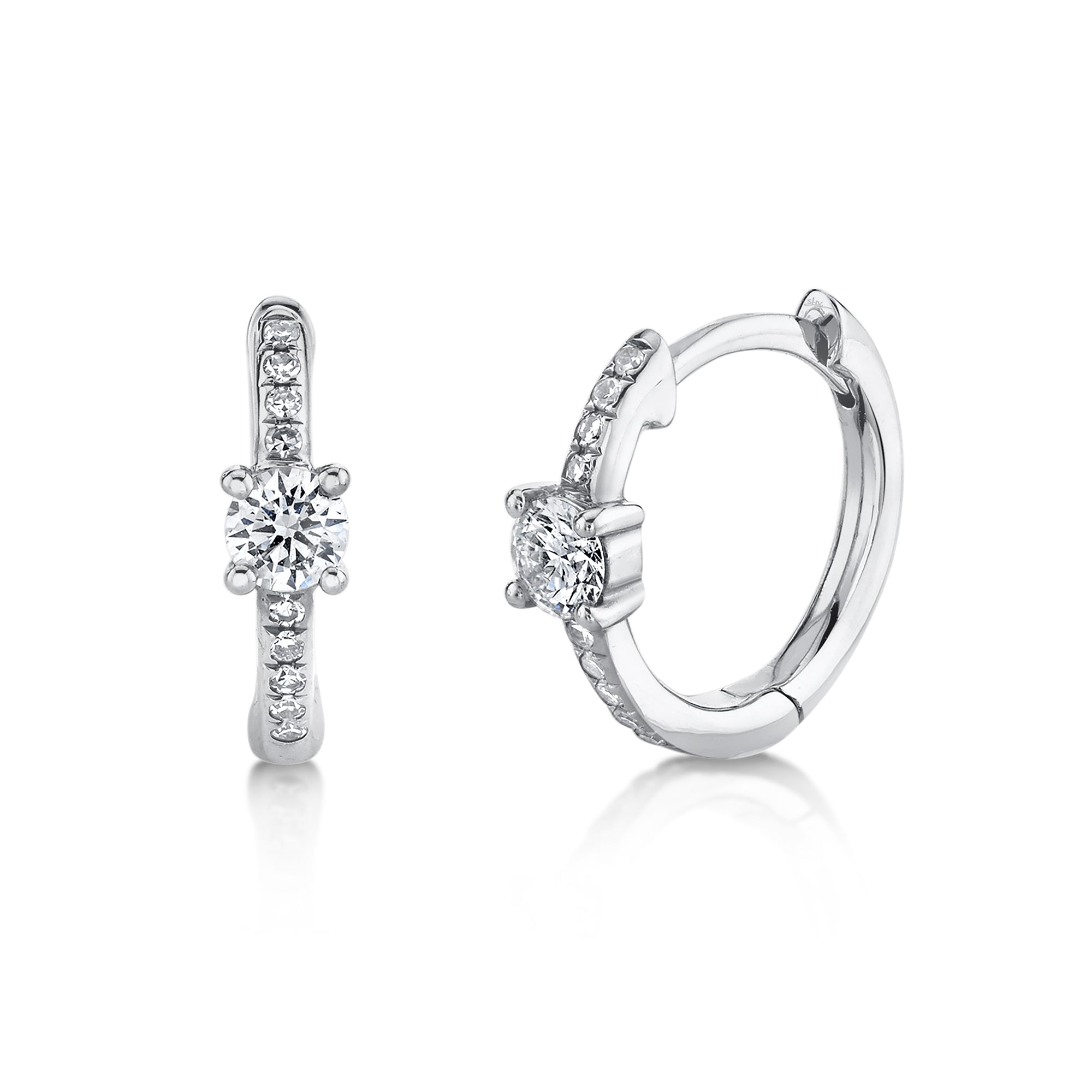0.25CT 14K W/G DIAMOND HUGGIE EARRING