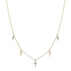 0.09CT 14K Y/G DIAMOND CROSS NECKLACE
