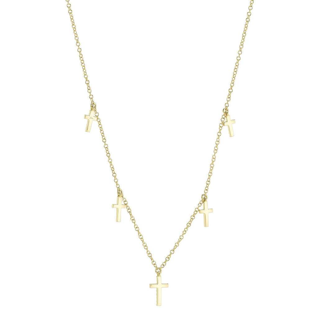 0.09CT 14K Y/G DIAMOND CROSS NECKLACE