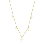 0.09CT 14K Y/G DIAMOND CROSS NECKLACE