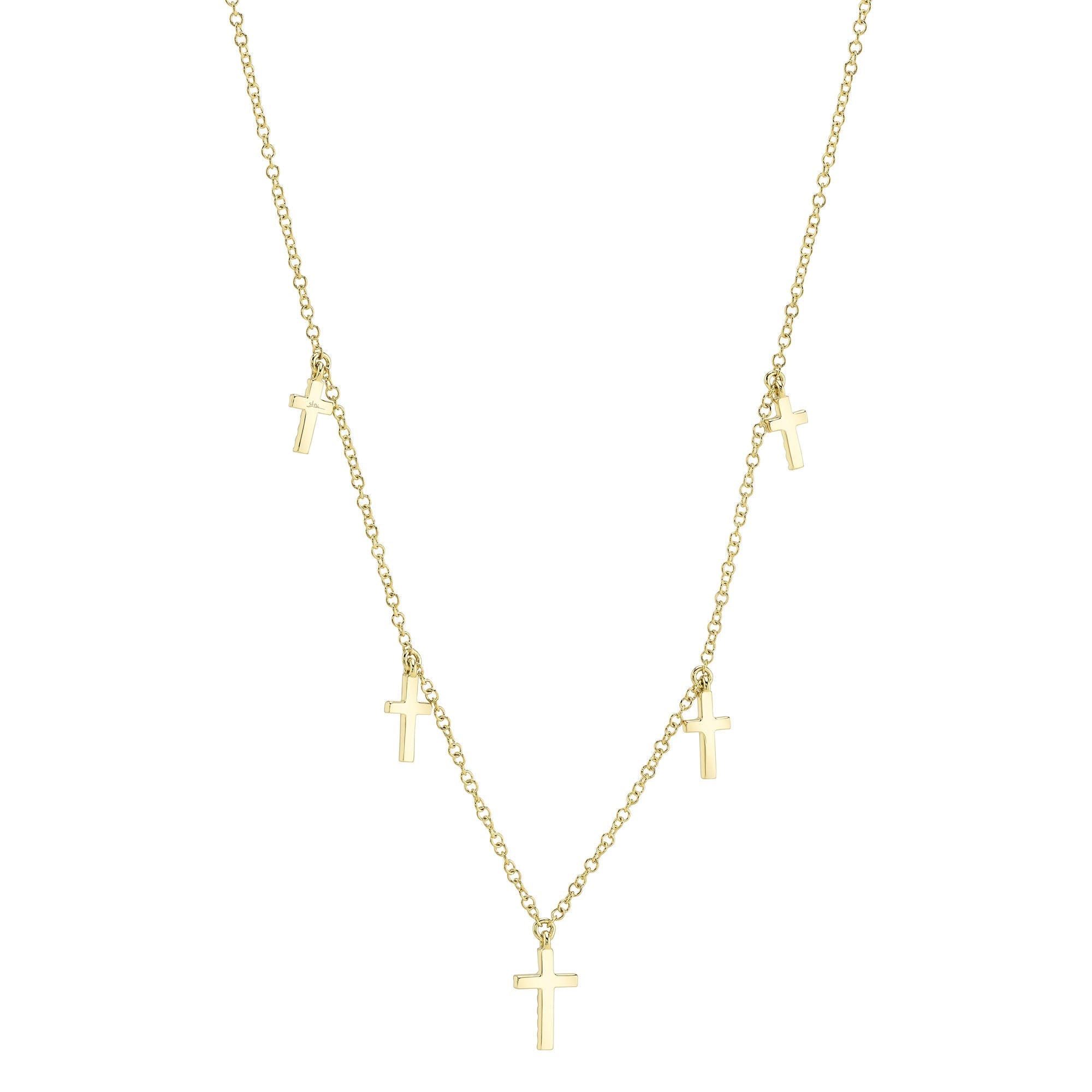 0.09CT 14K Y/G DIAMOND CROSS NECKLACE