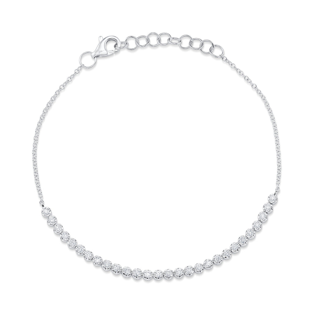 0.31CT 14K W/G DIAMOND CROWN SETTING BRACELET