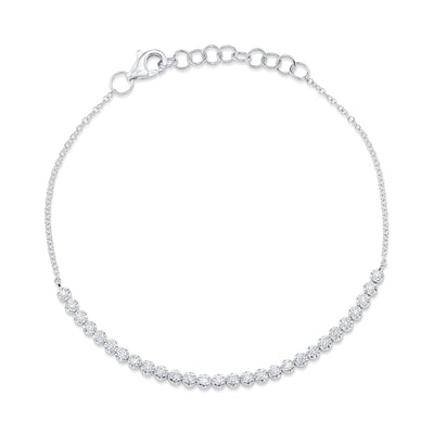0.31CT 14K W/G DIAMOND CROWN SETTING BRACELET
