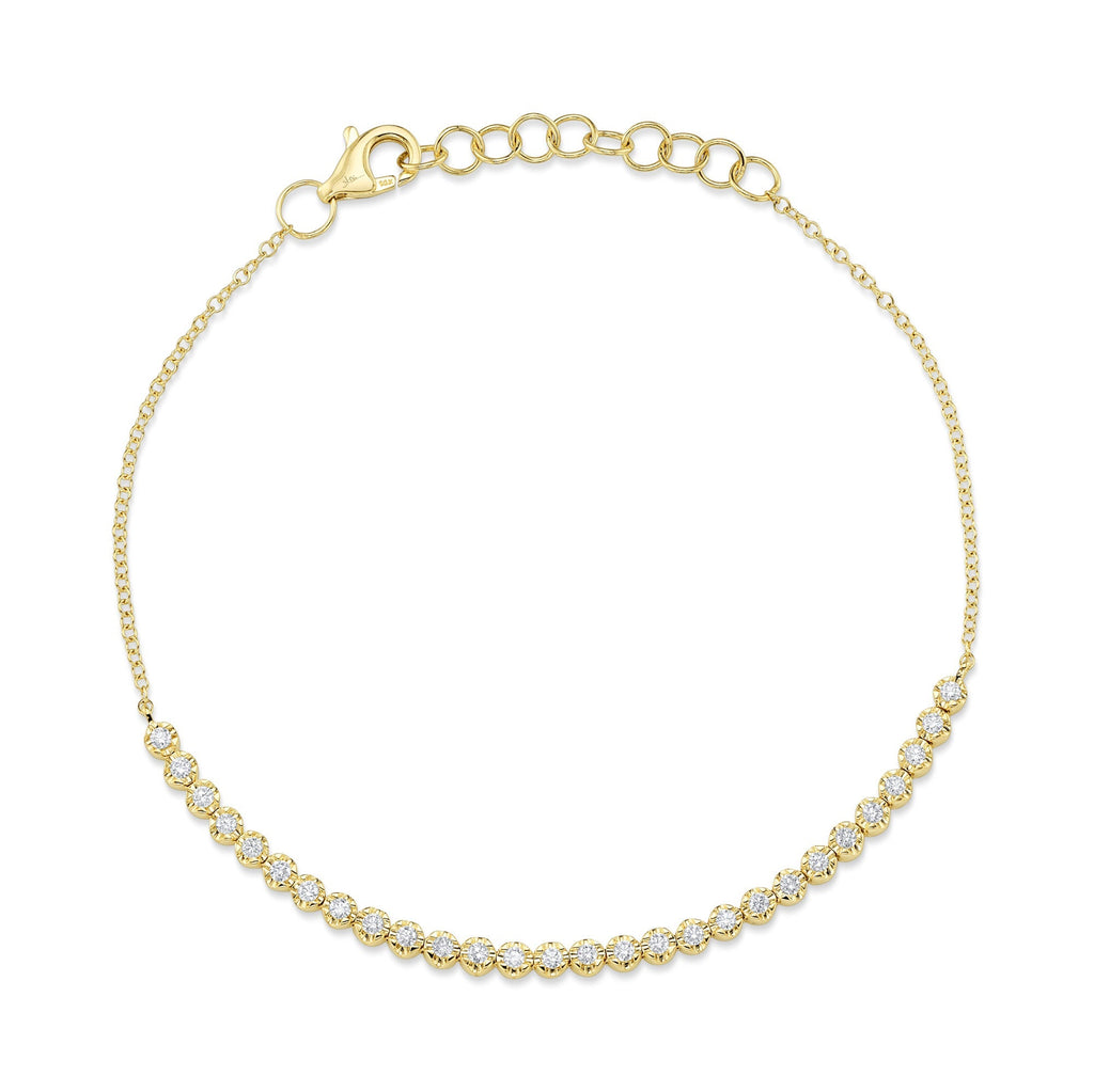 0.31CT 14K Y/G DIAMOND CROWN SETTING BRACELET