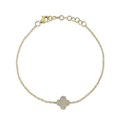 0.16CT 14K Y/G DIAMOND PAVE CLOVER BRACELET