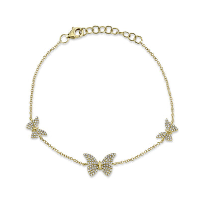 0.30CT 14K Y/G DIAMOND BUTTERFLY BRACELET
