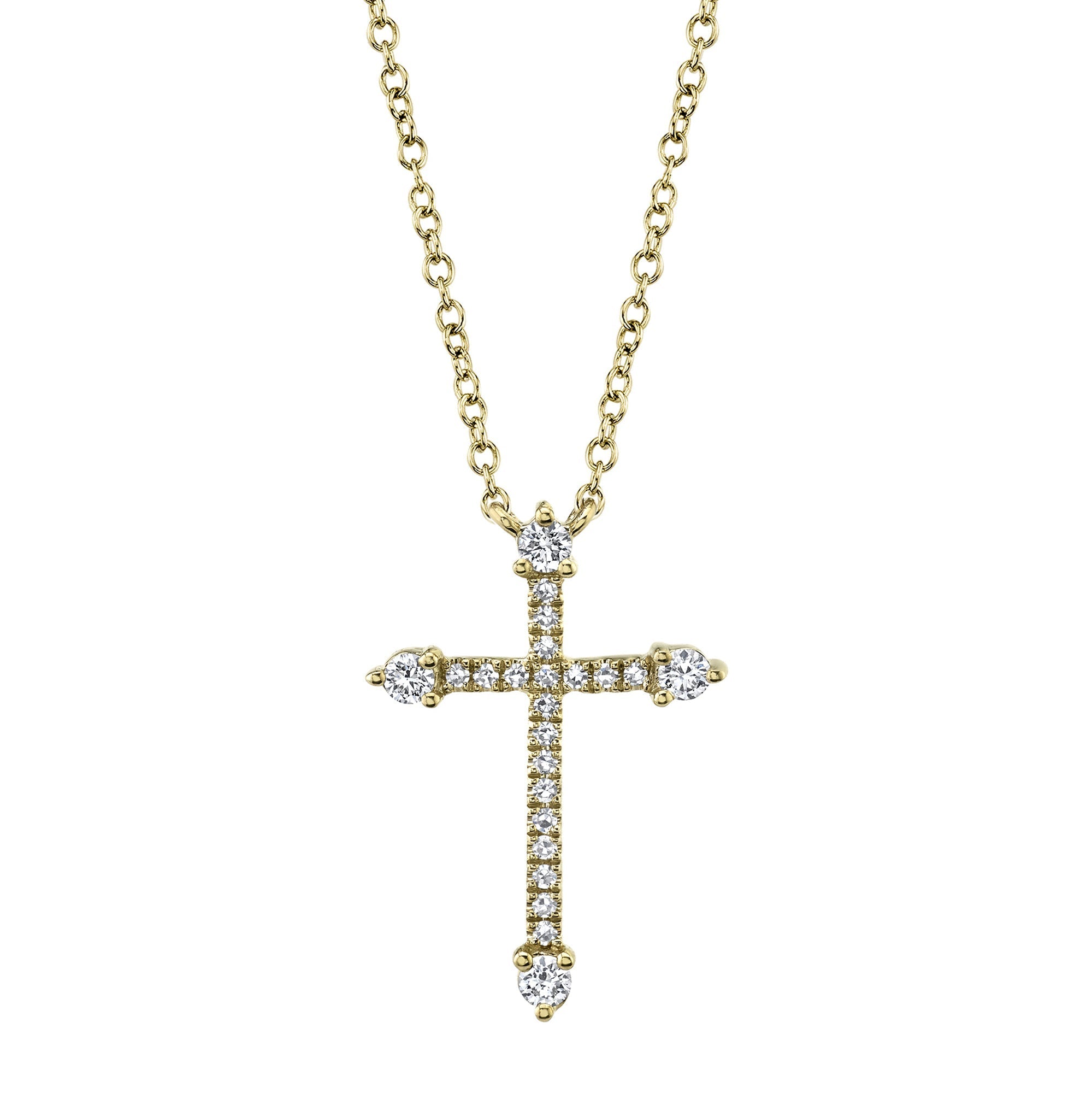 0.17CT 14K Y/G DIAMOND CROSS NECKLACE