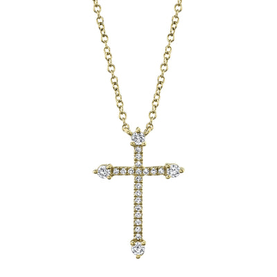 0.17CT 14K Y/G DIAMOND CROSS NECKLACE