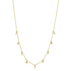0.04CT 14K Y/G DIAMOND & CULTURED PEARL NECKLACE