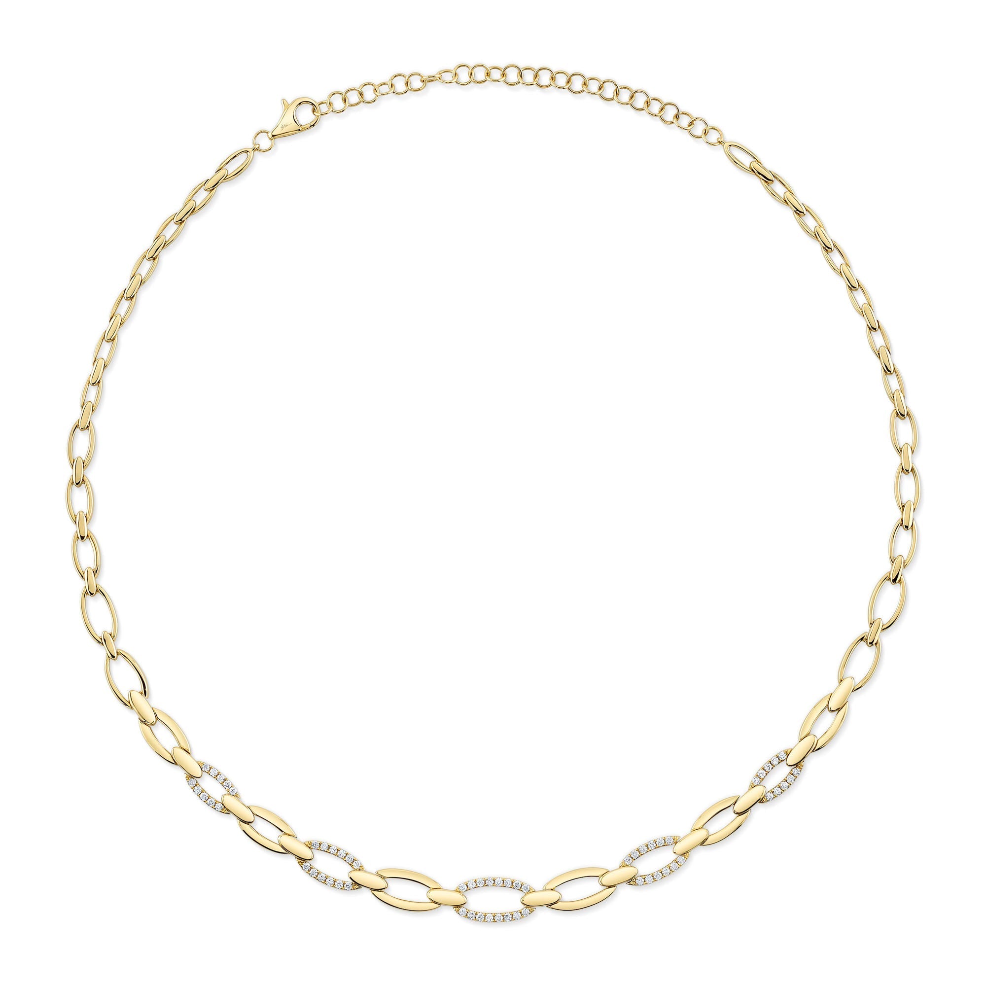 0.74CT 14K Y/G DIAMOND LINK NECKLACE