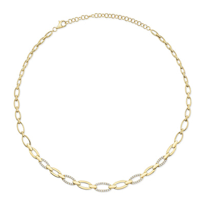 0.74CT 14K Y/G DIAMOND LINK NECKLACE