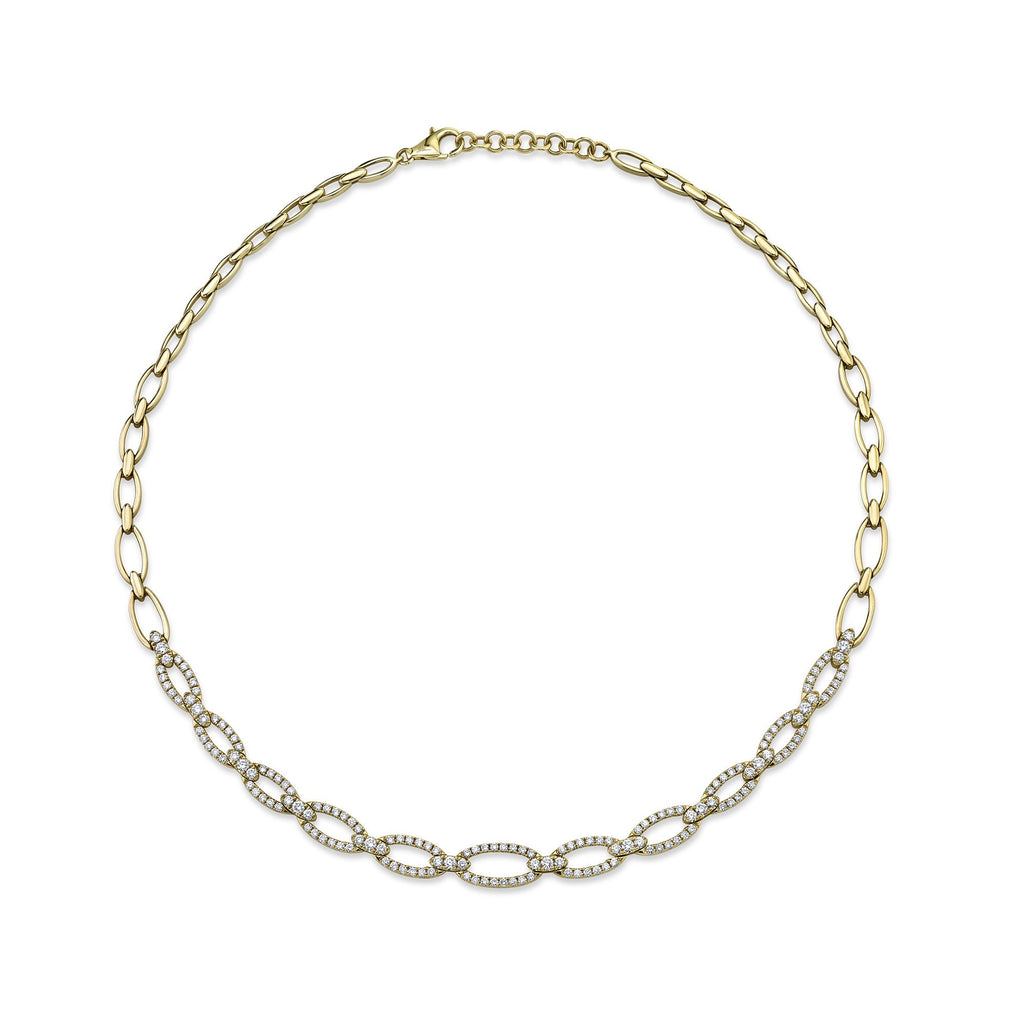 2.53CT 14K Y/G DIAMOND LINK NECKLACE