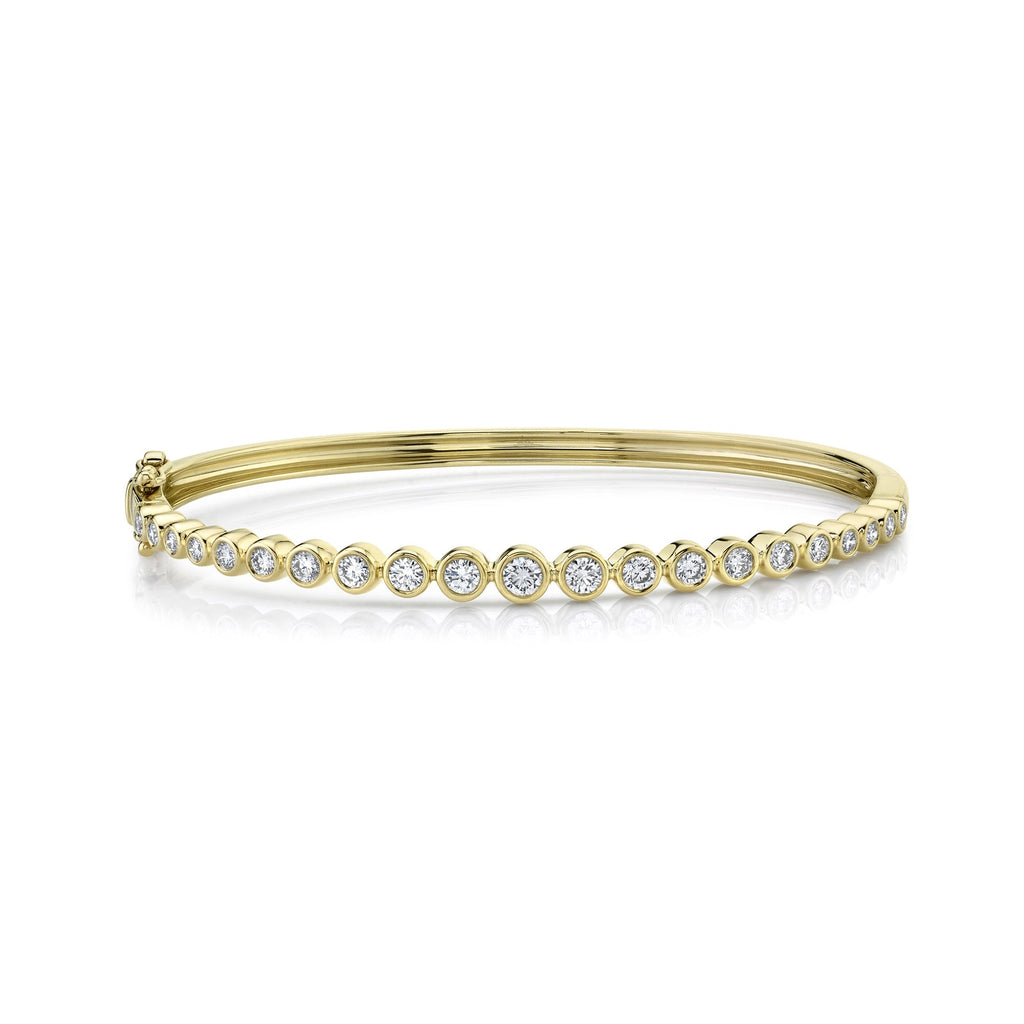 1.07CT 14K Y/G DIAMOND BEZEL BANGLE