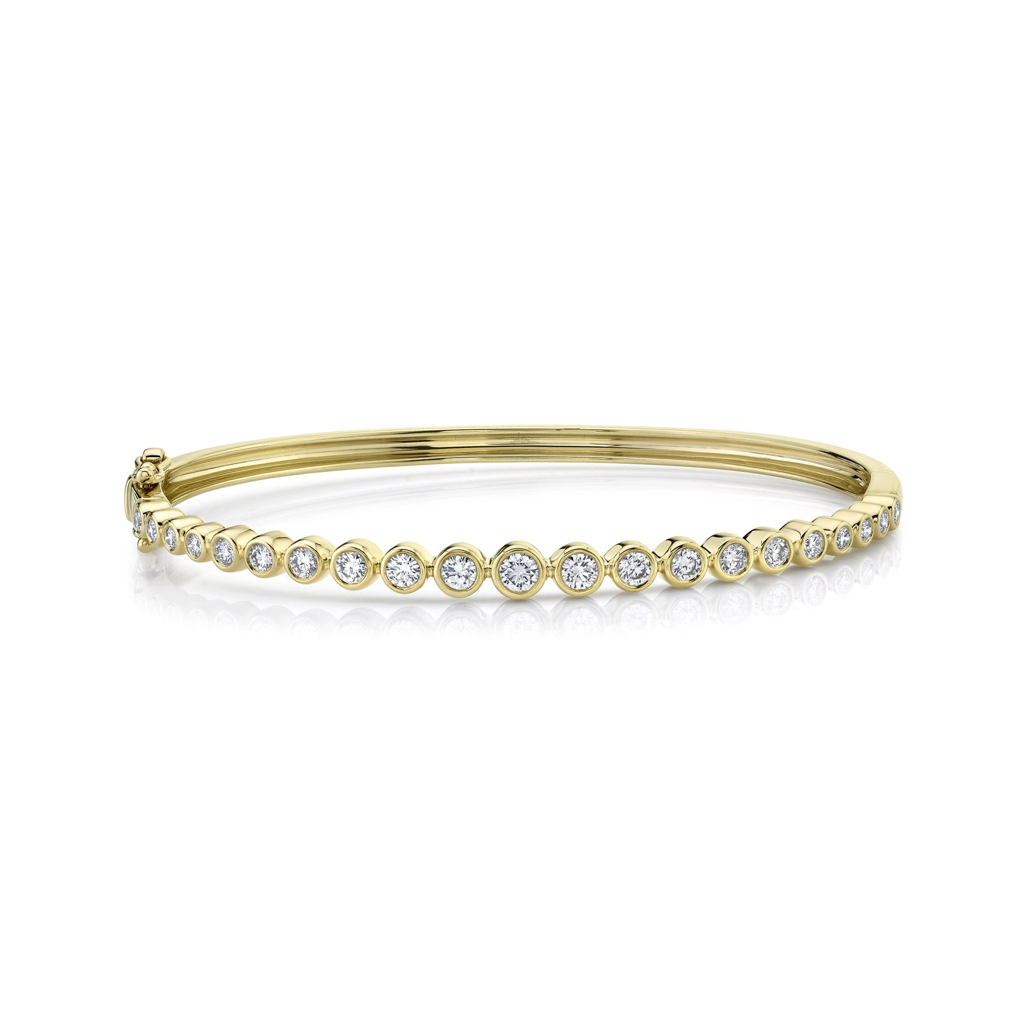 1.07CT 14K Y/G DIAMOND BEZEL BANGLE