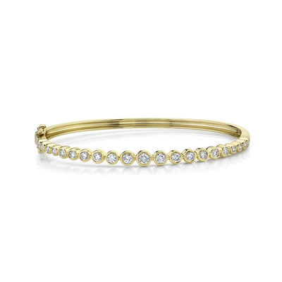 1.07CT 14K Y/G DIAMOND BEZEL BANGLE