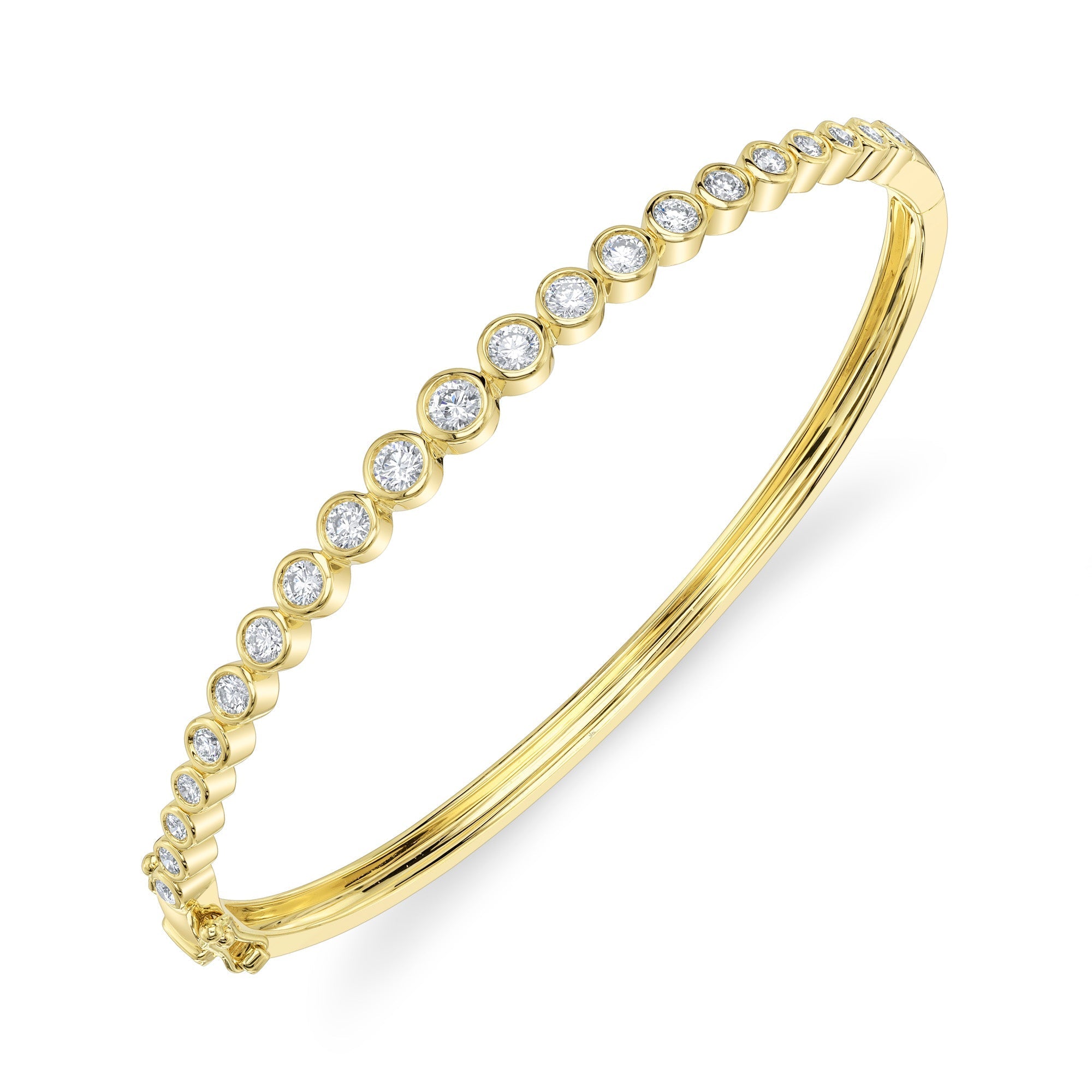 1.07CT 14K Y/G DIAMOND BEZEL BANGLE