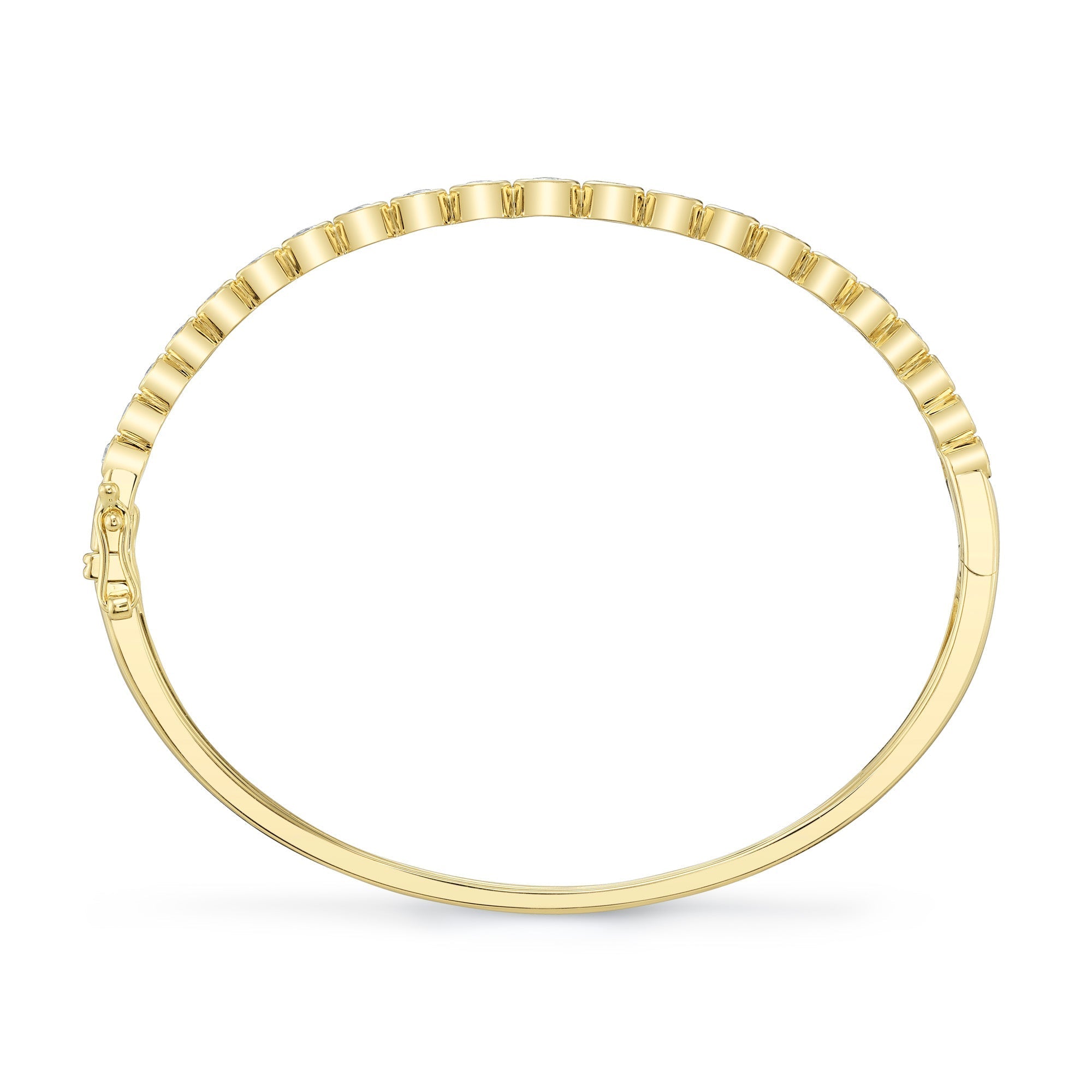 1.07CT 14K Y/G DIAMOND BEZEL BANGLE