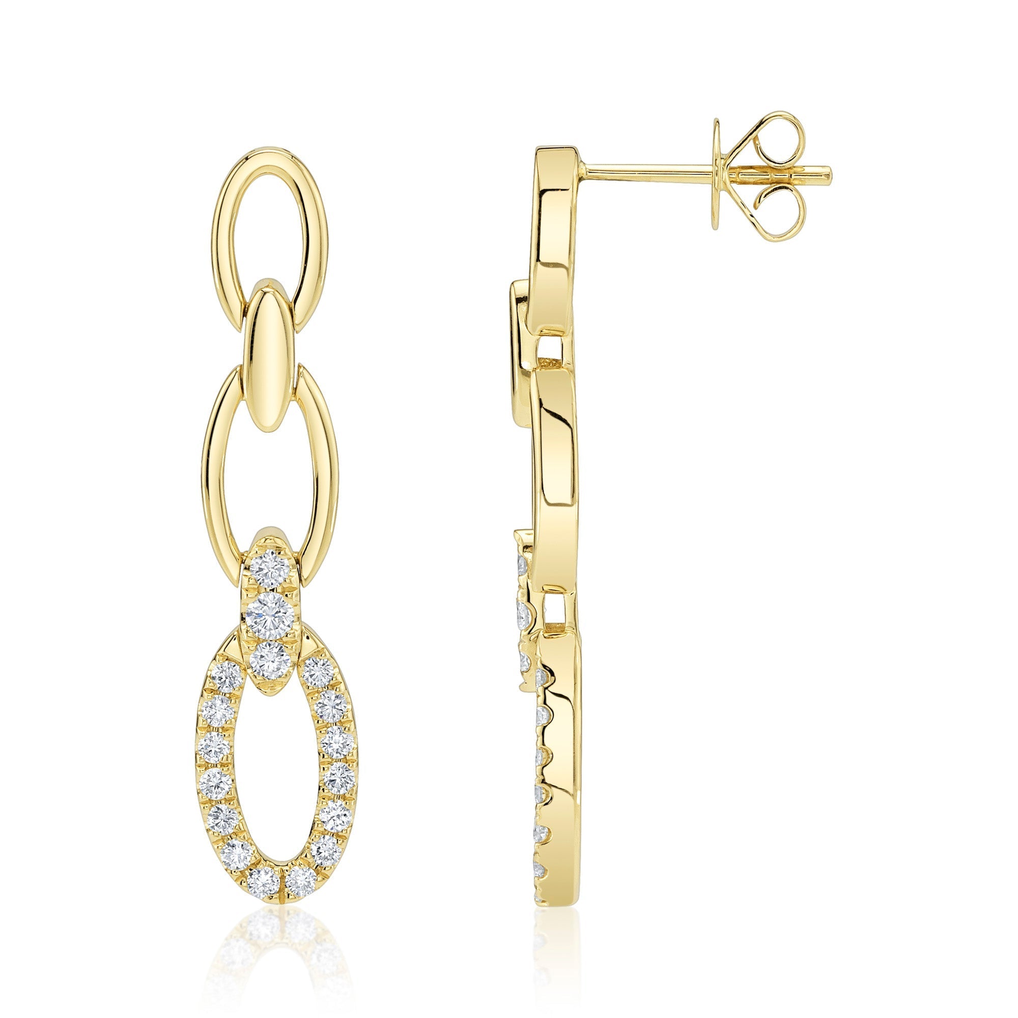 0.50CT 14K Y/G DIAMOND LINK EARRING