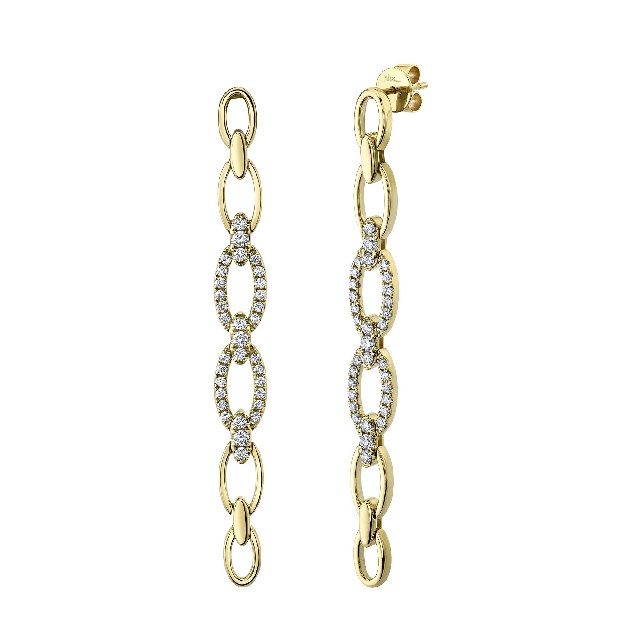 1.07CT 14K Y/G DIAMOND LINK EARRING