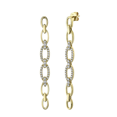 1.07CT 14K Y/G DIAMOND LINK EARRING