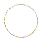 3.53CT 14K Y/G DIAMOND BEZEL TENNIS NECKLACE