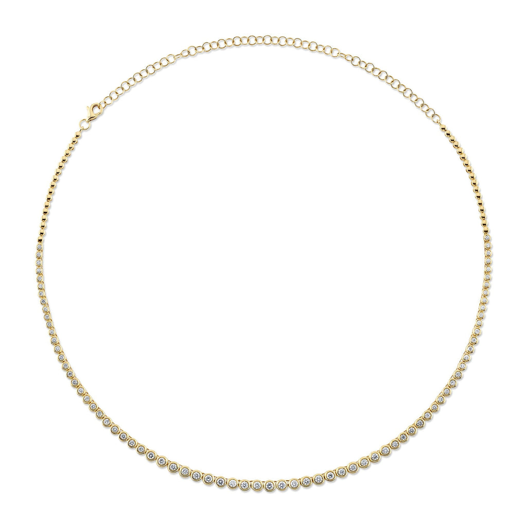 2.00CT 14K Y/G DIAMOND BEZEL TENNIS NECKLACE