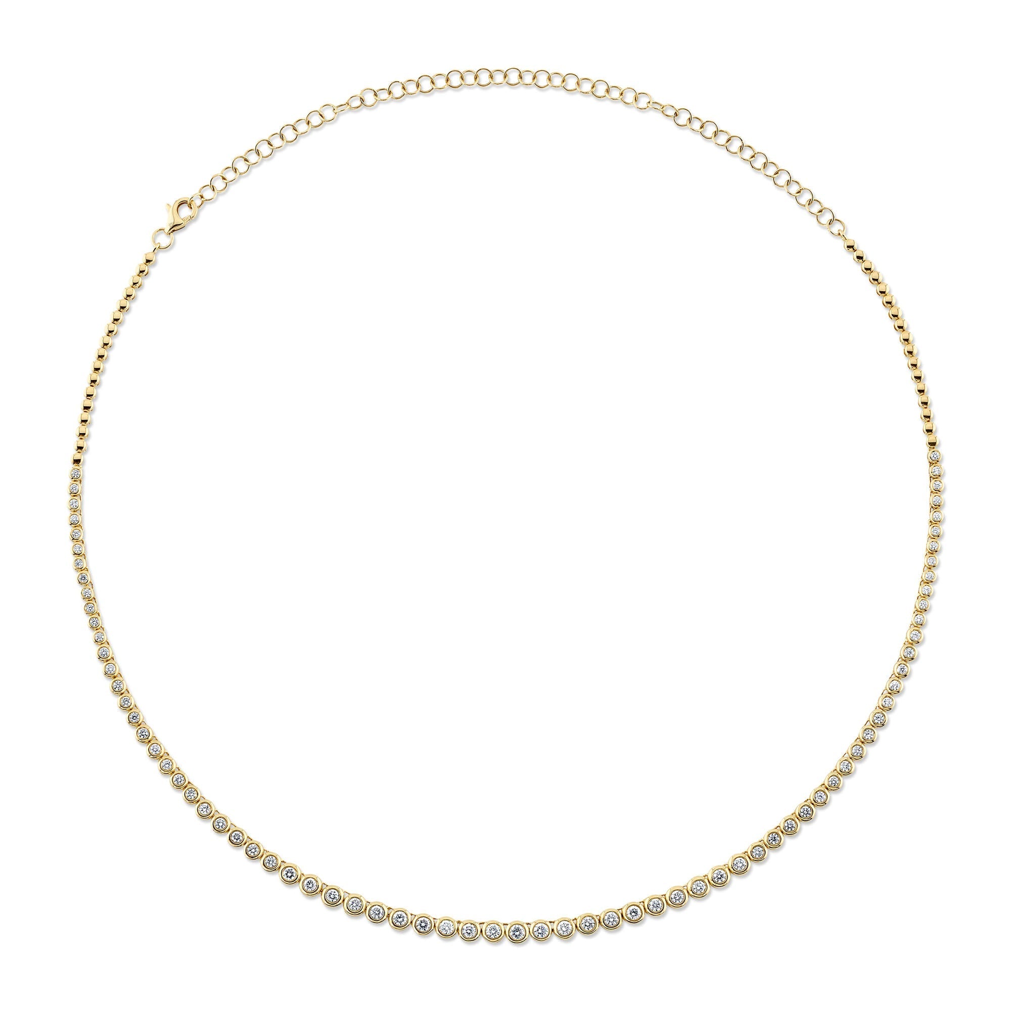 2.00CT 14K Y/G DIAMOND BEZEL TENNIS NECKLACE