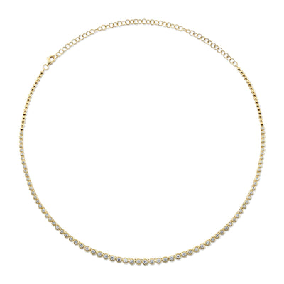 2.00CT 14K Y/G DIAMOND BEZEL TENNIS NECKLACE