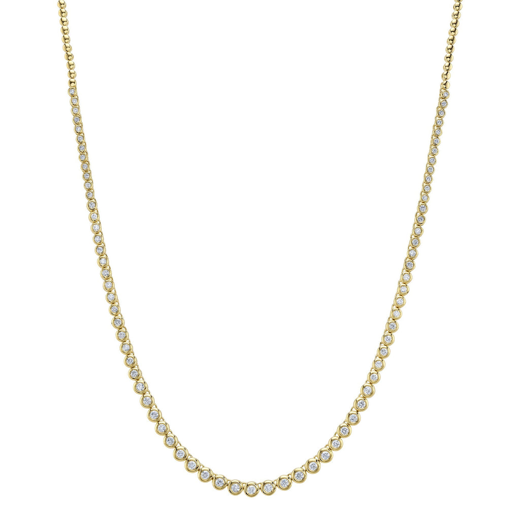 2.00CT 14K Y/G DIAMOND BEZEL TENNIS NECKLACE