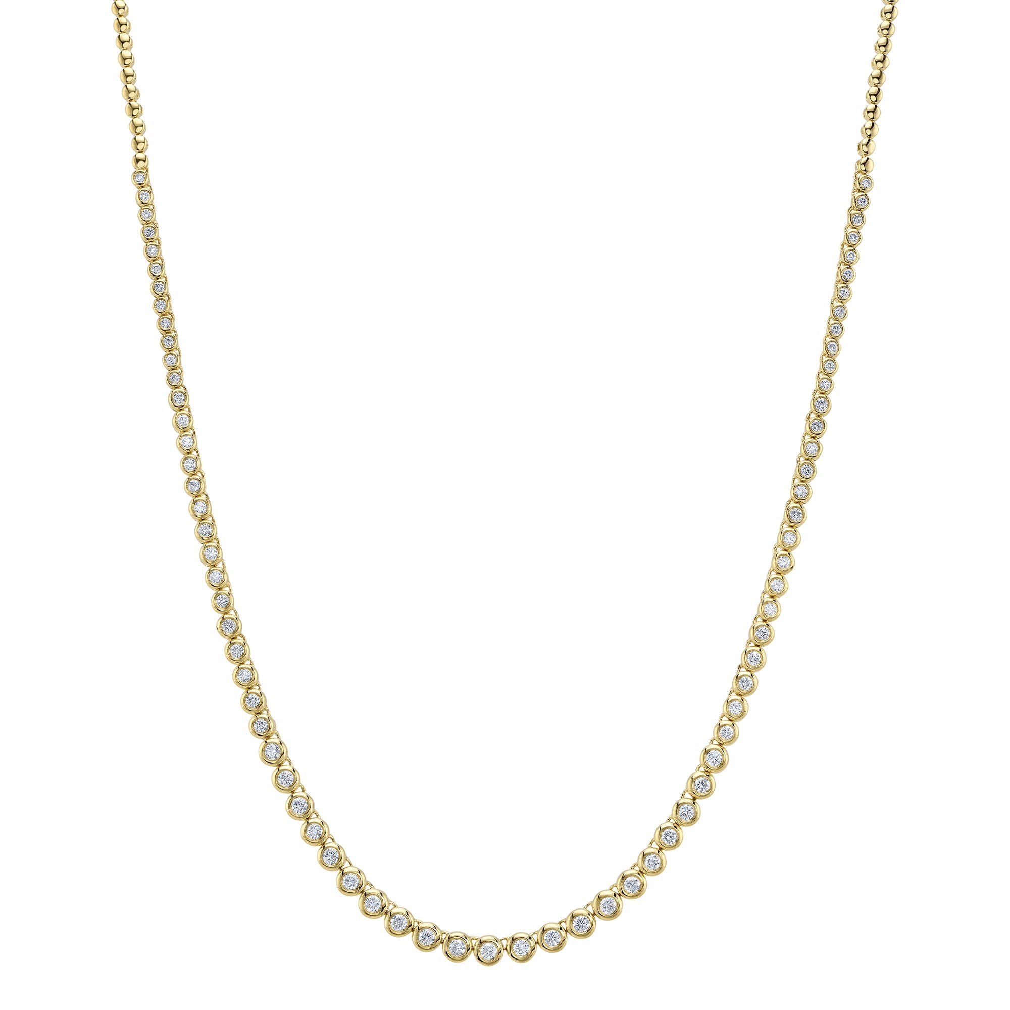 2.00CT 14K Y/G DIAMOND BEZEL TENNIS NECKLACE