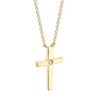 0.03CT 14K Y/G DIAMOND CROSS NECKLACE