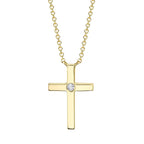 0.03CT 14K Y/G DIAMOND CROSS NECKLACE