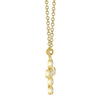 0.08CT 14K Y/G DIAMOND BEZEL CROSS NECKLACE