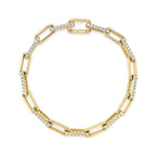 2.21CT 14K Y/G DIAMOND PAPER CLIP LINK BRACELET