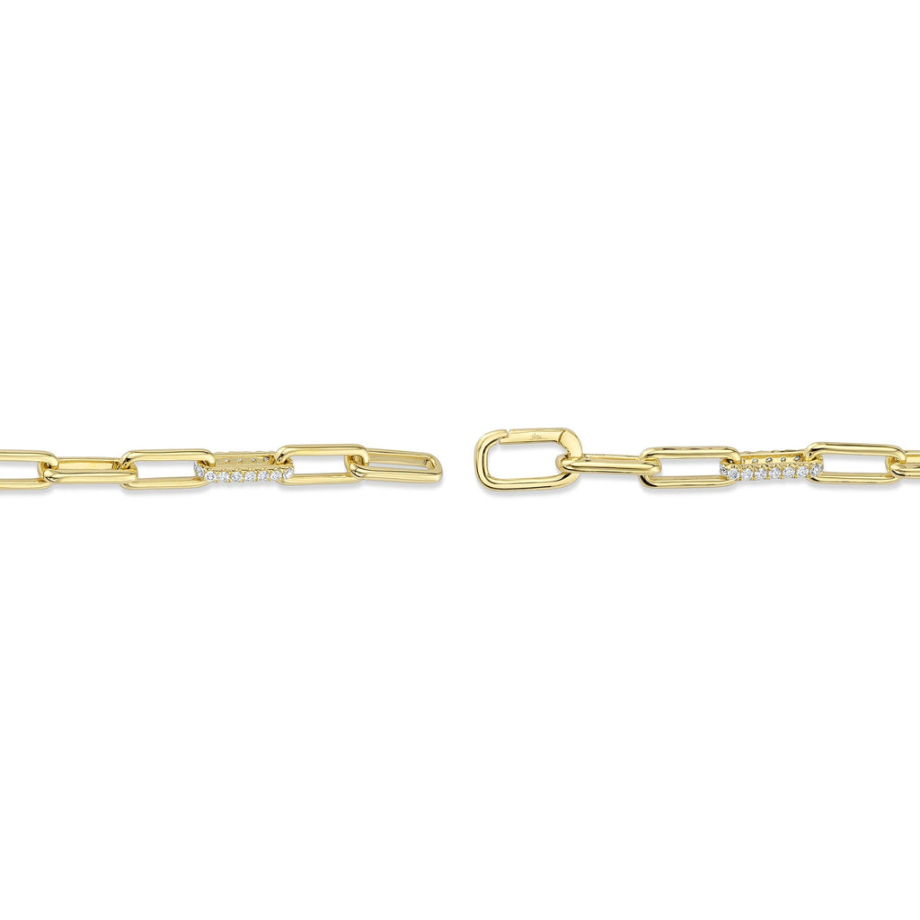 2.21CT 14K Y/G DIAMOND PAPER CLIP LINK BRACELET