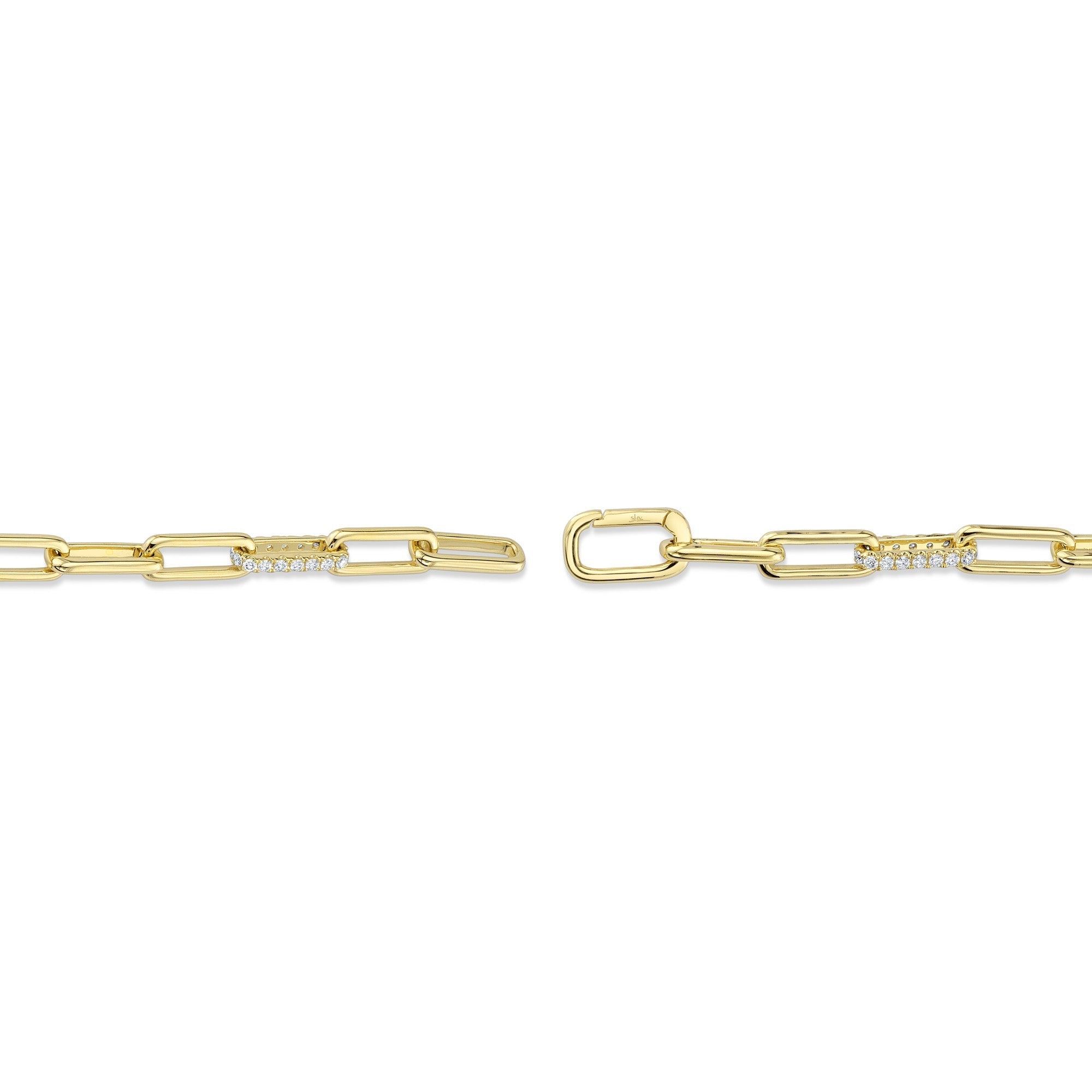 2.21CT 14K Y/G DIAMOND PAPER CLIP LINK BRACELET
