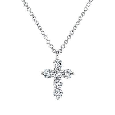 0.50CT 14K W/G DIAMOND CROSS NECKLACE