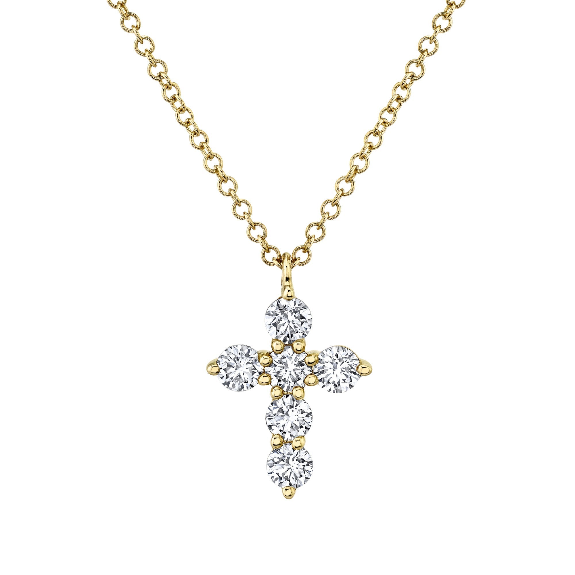 0.50CT 14K Y/G DIAMOND CROSS NECKLACE