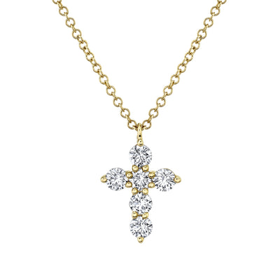 0.50CT 14K Y/G DIAMOND CROSS NECKLACE