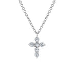 0.25CT 14K W/G DIAMOND CROSS NECKLACE