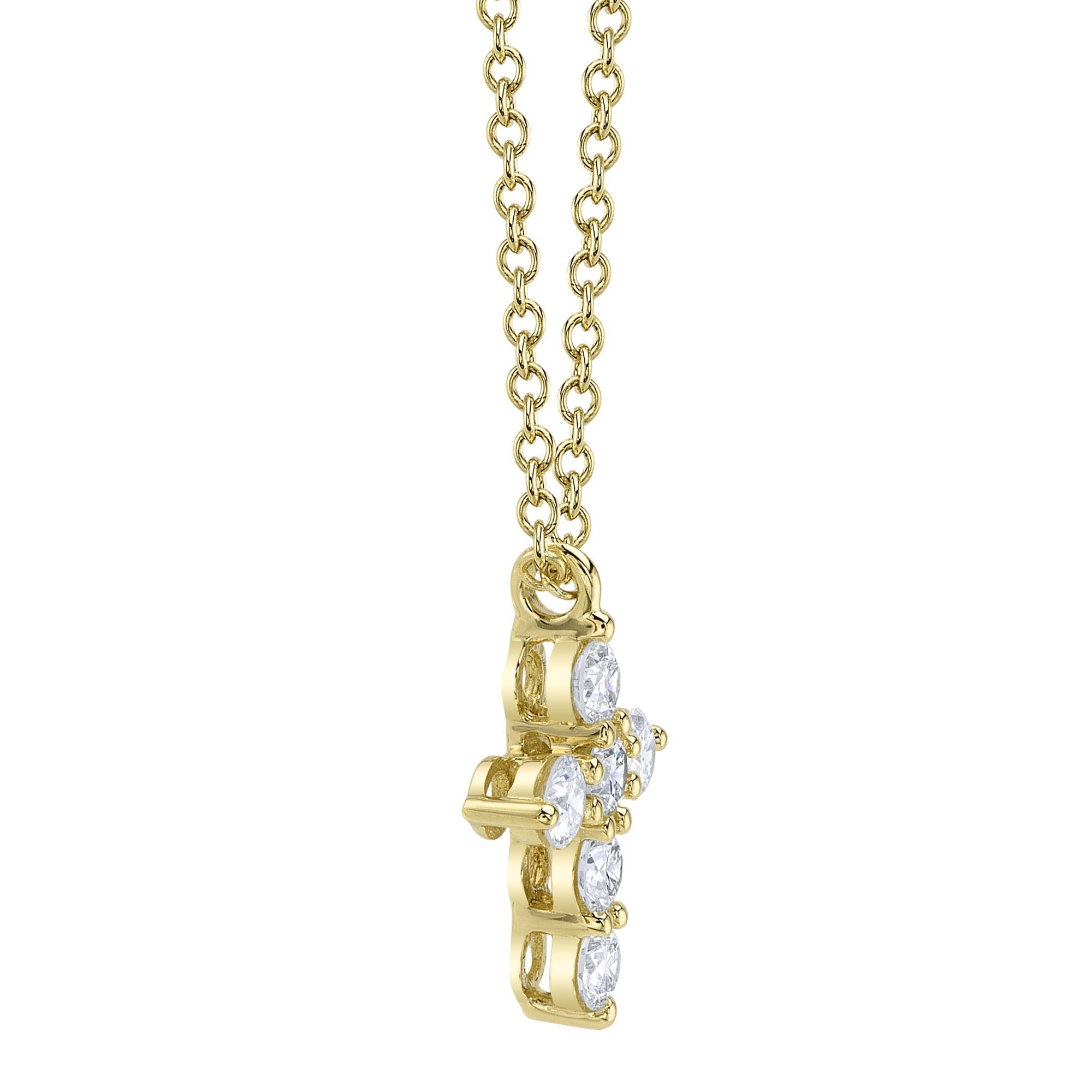 0.25CT 14K Y/G DIAMOND CROSS NECKLACE