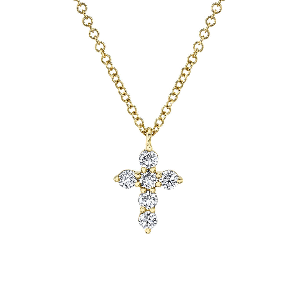 0.25CT 14K Y/G DIAMOND CROSS NECKLACE