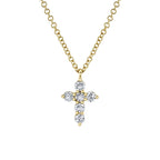 0.25CT 14K Y/G DIAMOND CROSS NECKLACE