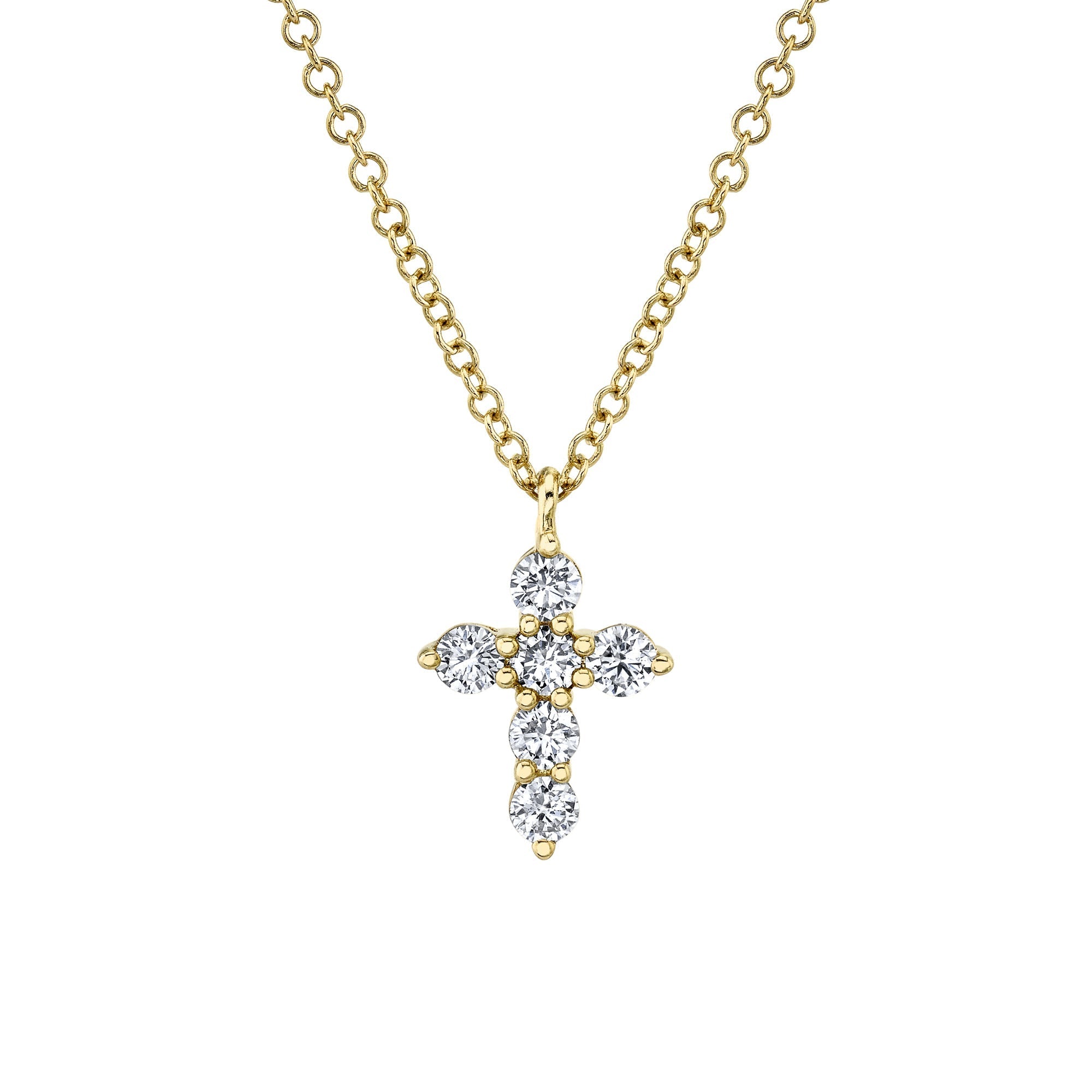 0.25CT 14K Y/G DIAMOND CROSS NECKLACE