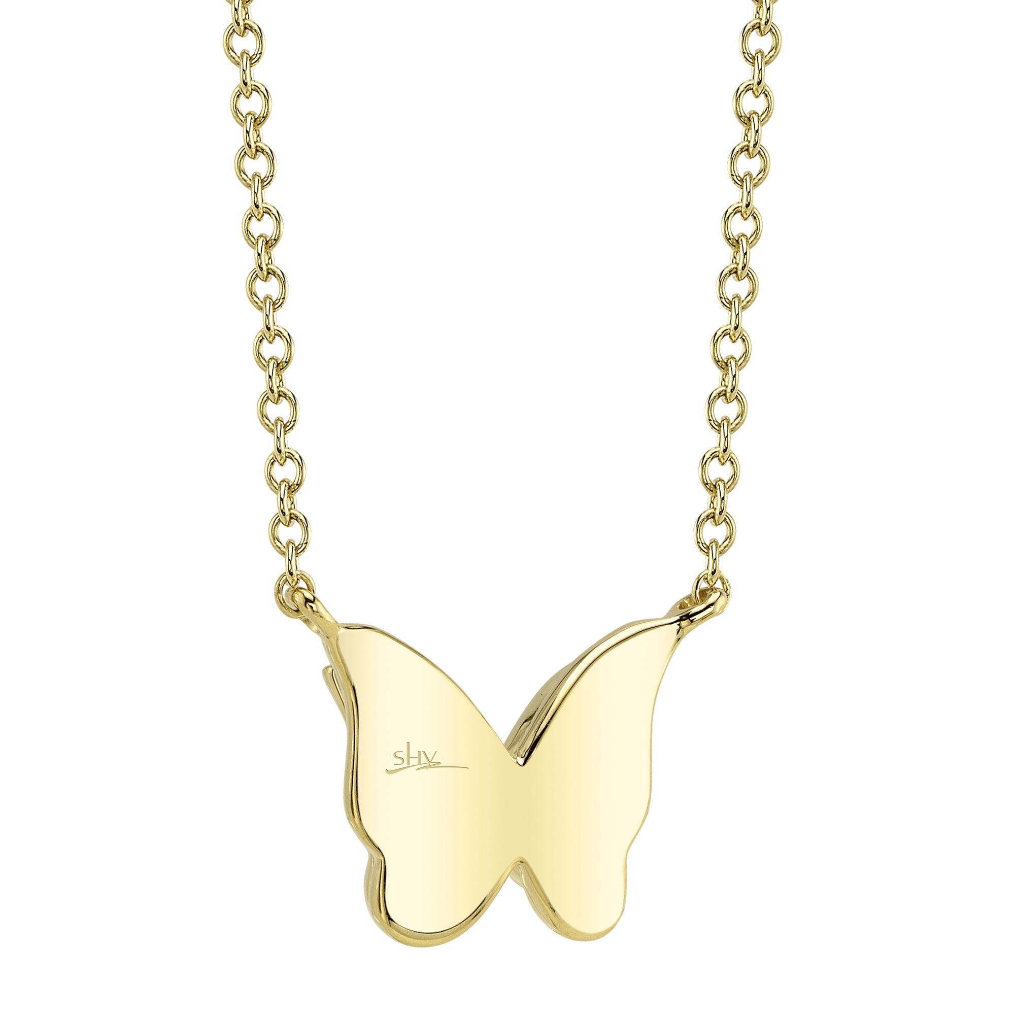 0.06CT 14K Y/G DIAMOND BUTTERFLY NECKLACE