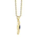 0.23CT BLACK & WHITE DIAMOND & 0.15CT BLUE SAPPHIRE 14K Y/G EYE NECKLACE