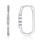 0.29CT 14K W/G DIAMOND OVAL HOOP EARRING