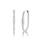 0.29CT 14K W/G DIAMOND OVAL HOOP EARRING